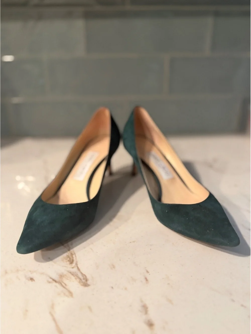 Jimmy Choo Women's Romy Suede Pointed-Toe Pumps Forest Green EU37/US6.5